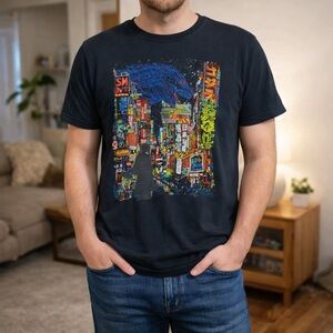 Threadless Kaiju city vintage graphic tee M